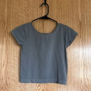 free people gray short sleeve crop top
